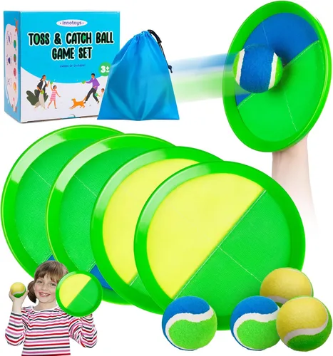 Juego de pelota para lanzar y atrapar, ideal para playa, piscina y patio al aire libre, juguete para niños pequeños y niños de 4, 5, 6, 7, 8+, Verde