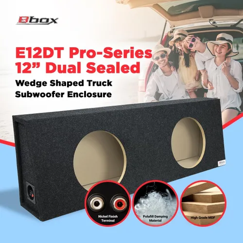 Miniatura 2 de Bbox Caja de subwoofer doble sellada de 12 pulgadas - Cajas y carcasas de subwoofer para automóvil con doble sellado Pro Series - Caja de subwoofer