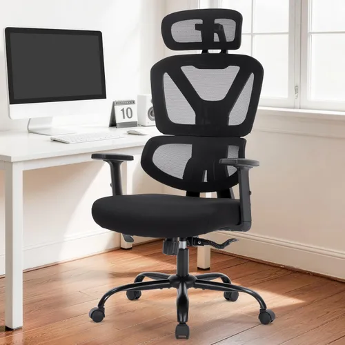 Miniatura 2 de Silla de oficina ergonómica, silla de escritorio para computadora con soporte lumbar ajustable y reposacabezas 3D, reposabrazos 5D, reclinable