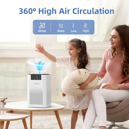 Miniatura 2 de AromaRoom Purificadores de Aire para Dormitorio, Purificadores de Aire Hepa para Hogar Olor de Orina de Mascotas con Aromaterapia, Limpiador de Aire