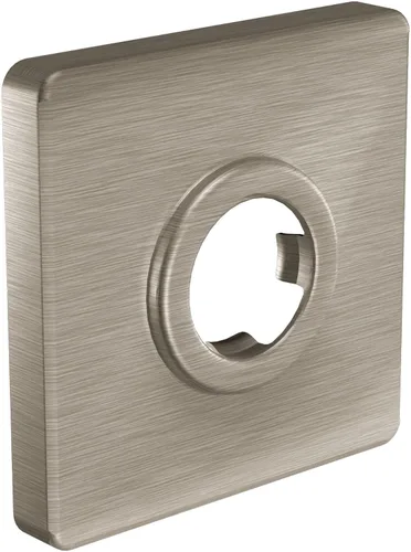 Miniatura 2 de Moen 147572BN Brida cuadrada moderna para brazo de ducha, níquel cepillado Diseño de brida cuadrada, Cubierta de brazo de ducha, acabado de níquel
