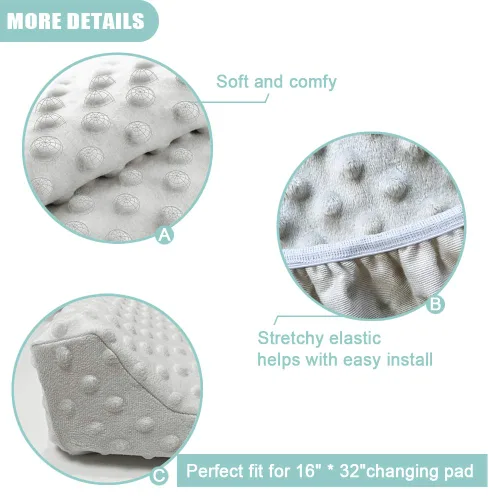 Miniatura 2 de Owlowla Funda para cambiador, sábanas suaves de punto minky para cambiador para bebé niño y niña (negro)