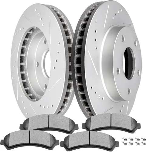 Miniatura 15 de SCITOO Kit de freno delantero Rotores de freno delantero y pastillas de freno de cerámica para 08-16 para Chrysler Town & Country, 08-16 para Dodge