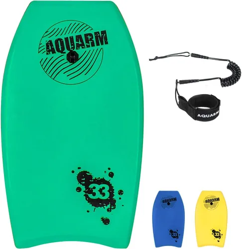 Miniatura 12 de Bodyboard con correa de muñeca, 33 pulgadas/37 pulgadas/42 pulgadas tablero de cuerpo ligero con núcleo EPS y superficie inferior lisa de alta