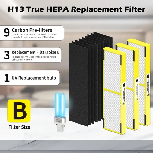 Miniatura 7 de Paquete de 3 filtros FLT4825 B de repuesto y LB4000 compatibles con filtro G-Guardian B purificador AC4825 AC4825E AC4300 AC4800 AC4900 AC4850, 3