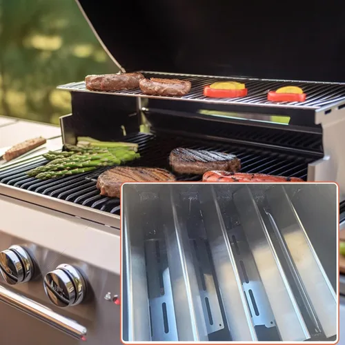 Miniatura 16 de 62752 7620 7622 Piezas de repuesto para parrilla Weber Genesis E310 E320 E330 S310 S320 S330 EP310 EP320 EP330, barras aromatizantes de 17.5