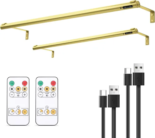 Miniatura 7 de Luz de imagen a pilas inalámbrica, luz de exhibición de pintura recargable/con enchufe de 31.5 pulgadas, luces de pared con control remoto con tres