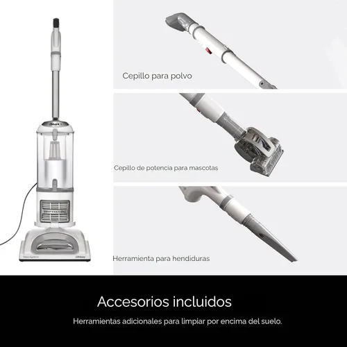 Miniatura 3 de Shark NV356E S2 Navigator Aspiradora vertical profesional elevable con cepillo eléctrico para mascotas y herramienta para ranuras, blanco / plateado
