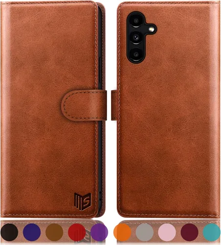 SUANPOT Funda tipo cartera para Samsung Galaxy A54 5G con bloqueo RFID, tarjetero y tarjetero, funda protectora de piel sintética con tapa para