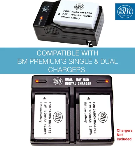 Miniatura 3 de BM Premium Paquete de 4 baterías LP-E8 para cámaras digitales Canon EOS Rebel T2i, T3i, T4i, T5i, EOS 550D, EOS 600D, EOS 650D, EOS 700D DSLR
