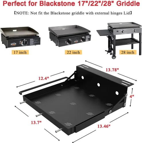 Miniatura 2 de Estante lateral para parrilla Blackstone, estantes laterales, mesa de preparación de alimentos para parrillas Blackstone 1813 1666 1832 1814 1971