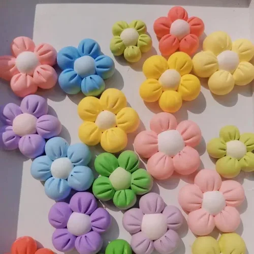 Miniatura 2 de Yuxuanish 30 flores de arcilla acabadas para bricolaje, 1.18-2.2 pulgadas, hechas a mano, para manualidades, decoración del hogar (serie rosa)