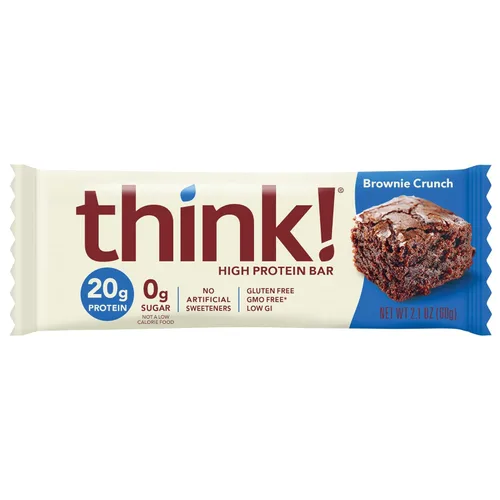 Miniatura 7 de think! Barras de proteína, sin gluten, barra energética sin azúcar con aislado de proteína de suero, brownie, barras nutricionales, sin edulcorantes