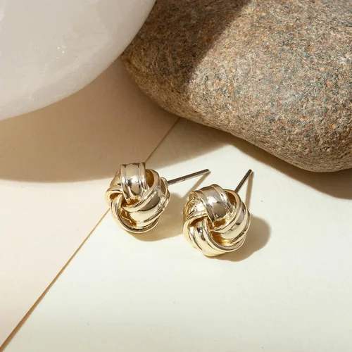 Miniatura 5 de PAVOI 14K Gold Plated Sterling Silver Post Love Knot Stud Earrings Gold Earrings for Women