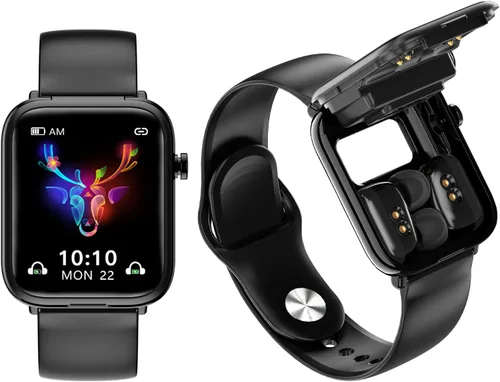 Miniatura 7 de Tuanzi X8S Reloj inteligente 2 en 1 con audífonos, TWS, Bluetooth, monitor de salud, reloj deportivo, rastreador de actividad (X8S-negro)