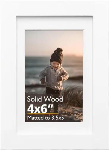 Miniatura 144 de KINLINK 3.5x5 Picture Frame, Ash Black Solid Wood Frame with Plexiglass for Table Top and Wall Mounting, Photo Frame for Horizontal or Vertical