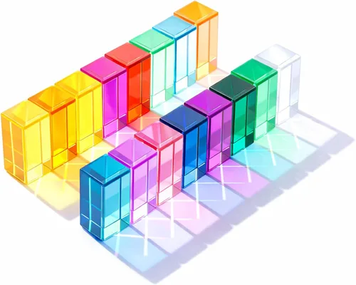 Miniatura 7 de Meooeck 10 unidades de bloques de gemas acrílicas de colores, arco iris translúcido, apilable, juguete sensorial de tren con caja de almacenamiento