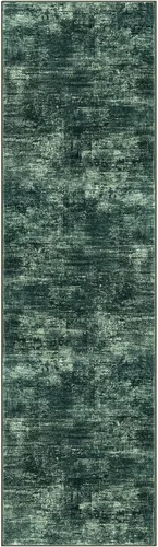 Miniatura 9 de IOHOUZE - Tapete de pasillo abstracto, lavable, antideslizante, estampado, de lana sintética, moderno, para cocinas, entradas, interiores y Verde