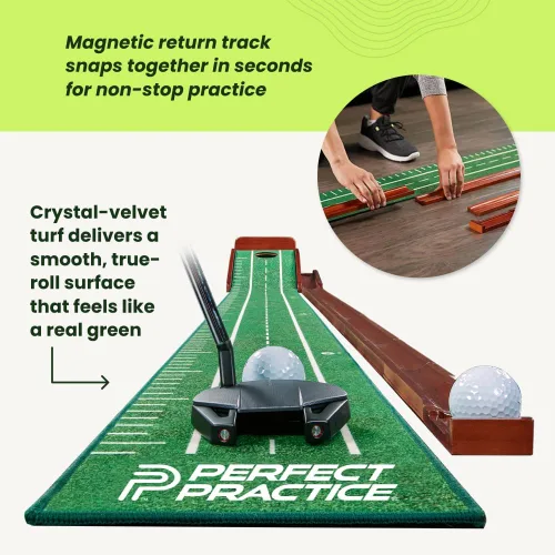 Miniatura 5 de Perfect Practice Putting Mat & Chipping Net, Indoor & Outdoor Putting Green, Chipping Mat for Home & Office, Premium Golf Training Aids for Putting
