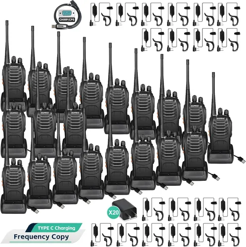 Miniatura 13 de BAOFENG Radio BF-88A Walkie Talkies Long Range for Adults with 20PCS Batteries, Earpieces with Mic, Flashlight, VOX, Portable FRS Two Way Radios for
