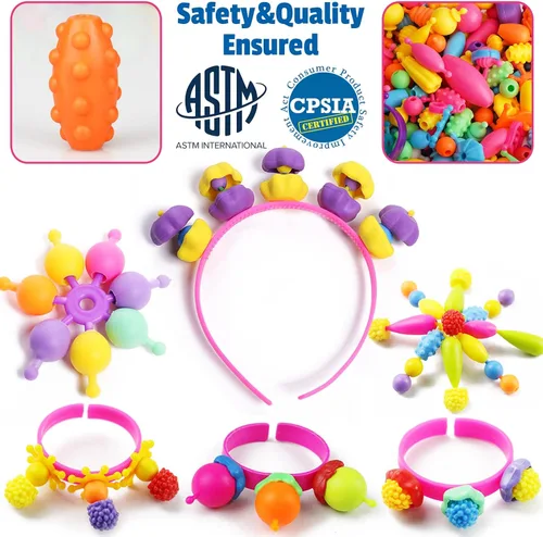 Miniatura 5 de FunzBo - Juego de joyas para niños y niñas. Juguetes con cuentas para anillos, diademas, collares y pulseras para bricolaje, para manualidades, kit