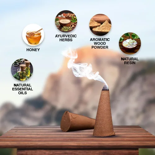 Miniatura 2 de ARO VATIKA Vedic Natural Masala 120 conos de incienso en paquete de 12 cajas 12 fragancias surtidas conos Dhoop Lo mejor para oración, reiki