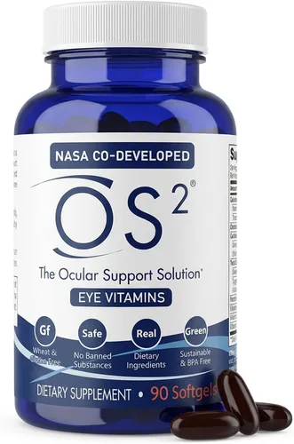 OS2 Solución de apoyo ocular – Vitaminas patentadas para ojos para salud macular, ojo seco y luz azul – Luteína, zeaxantina, Omega 3, astaxantina y