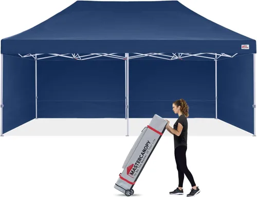 Miniatura 10 de MASTERCANOPY Carpa Plegable Resistente con Paredes Laterales (10x15, Blanco)