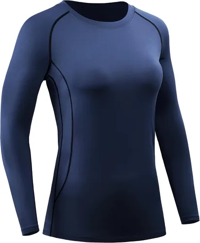 Miniatura 87 de CADMUS Paquete de 1 o 3 camisetas de entrenamiento de manga larga para mujer, camiseta de compresión de ajuste seco para correr