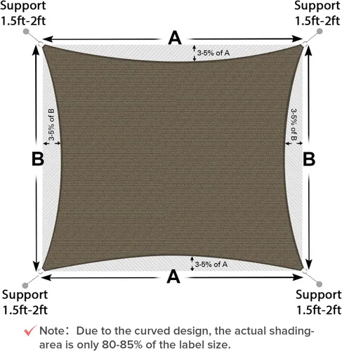 Miniatura 5 de Artpuch - Toldo triangular tipo vela para sombra, borde curvado, grado comercial, 5.46 oz/yd², permeable, para exteriores, terraza, patio, tamaños
