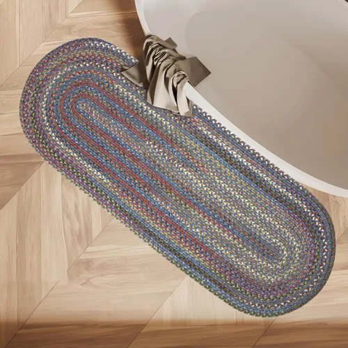 Miniatura 24 de Rhody Rug Country Jewel CJ35 - Alfombra trenzada ovalada de bronce de 2 x 3 pies, decoración del hogar, alfombra de piso o alfombra de dormitorio