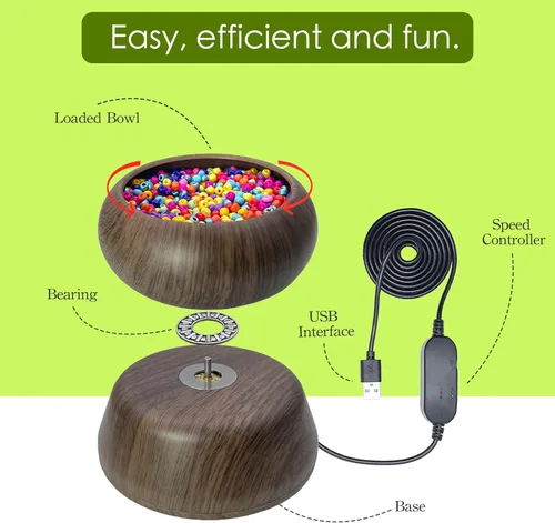 Miniatura 3 de Xmada Spinner eléctrico de cuentas – Spinner de cuentas con 2 agujas de cuentas y cuentas de semillas, kit de cuentas de cintura, girador de cuentas