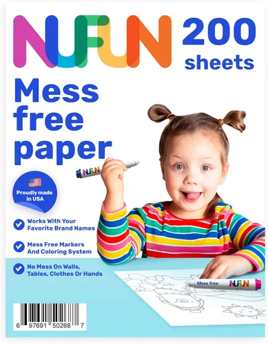 NuFun Activities Papel libre de desorden - Los niños crean maravillas sin desorden con papel especial para colorear, regalo para niños pequeños y