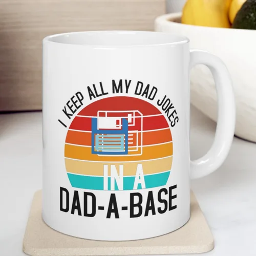 Miniatura 2 de I Keep All My Dad Jokes In A Dad-A-Base 11 oz Coffee Mug