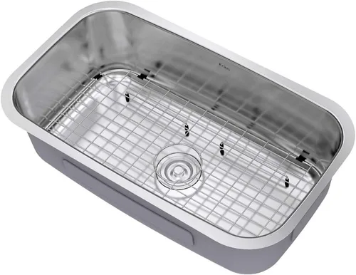 Miniatura 4 de Fregadero de cocina KBU14 de Kraus, de 31 1/2", de pila única, en acero inoxidable de calibre 16 (montaje inferior), KBU14