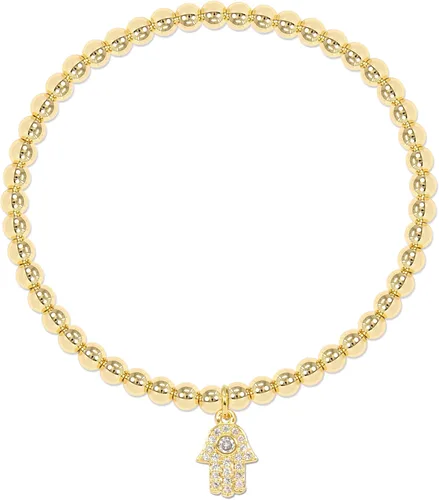 Miniatura 2 de Pulseras para mujer de acero inoxidable dorado y plateado de 0.157 in con cuentas elásticas