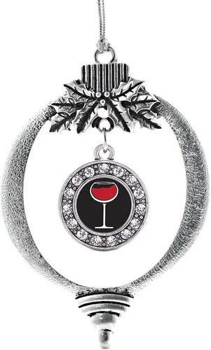 Miniatura 226 de Inspired Silver - Twin One - Adorno festivo de Navidad de plata - Adorno festivo de árbol de Navidad con dije de círculo y circonita cúbica