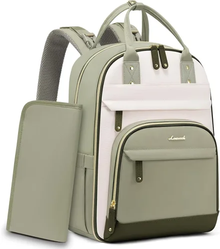 Miniatura 9 de LOVEVOOK Mochila para Pañales, Bolsa de Bebé con Cambiador, Mochila Grande para Pañales Niño Niña, Bolsa Impermeable para Registro de Bebé para Mamá