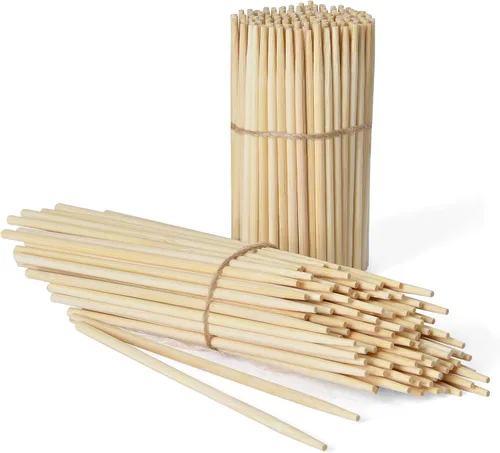 Brochetas de bambú natural de 6 pulgadas, aptos para niños/verdaderos semipuntos, para frutas, kebab, aperitivo, fuente de chocolate, fondue,