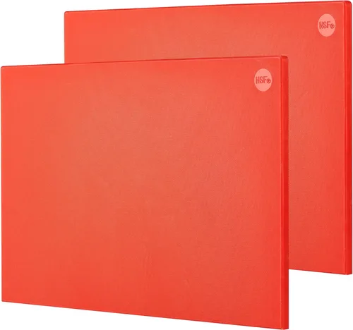 Miniatura 8 de CURTA Paquete de 2 tablas de cortar verdes para cocina, 20 x 14 x 0.5 pulgadas, tabla de cortar comercial de plástico codificado con superficie