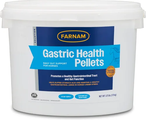 Farnam Pellets de salud gástrica, suplemento diario de salud intestinal y digestiva para caballos ayuda a mantener un tracto gastrointestinal
