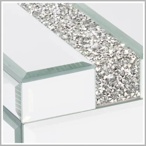 Miniatura 4 de Caja de joyería musical con espejo de diamante de plata Caja de joyería de bailarina para niñas Caja de cristal pequeña Joyero de cristal