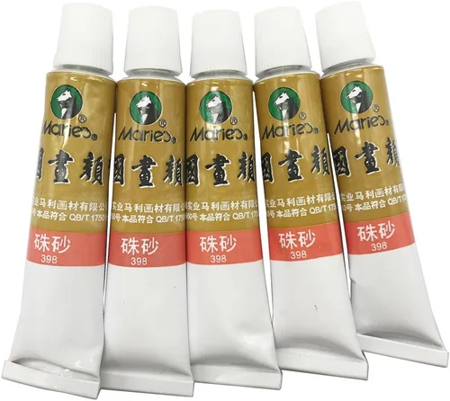 Miniatura 29 de Easyou Dibujo de acuarela de tubos de color de pintura china de gran tamaño de Marie's 0.4 fl oz* 5pcs No. 302 Scarlet