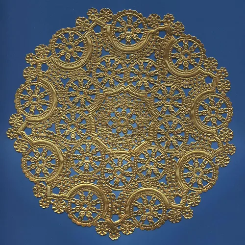 Miniatura 2 de Royal Lace Productos de papel de alta calidad, tapetes de papel redondos de encaje de medallón, 10 pulgadas, lámina dorada, paquete de 8 Dorado