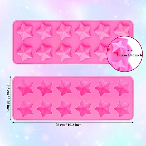 Miniatura 2 de 4 moldes de silicona en forma de estrella de cinco puntas, moldes antiadherentes para fondant de chocolate, dulces, cubitos de hielo, decoración