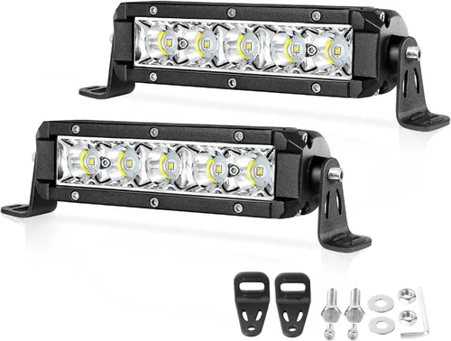 OFFROADTOWN Barra de Luz LED de 6 Pulgadas de Una Sola Fila Focos LED Delgados para Conducción Todo Terreno Luces de Niebla de Trabajo Luz Spot de