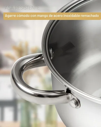 Miniatura 5 de Cook N Home 02401 Ollas multiuso de acero inoxidable con fondo encapsulado de 4 cuatro piezas, 8 cuartos de galón