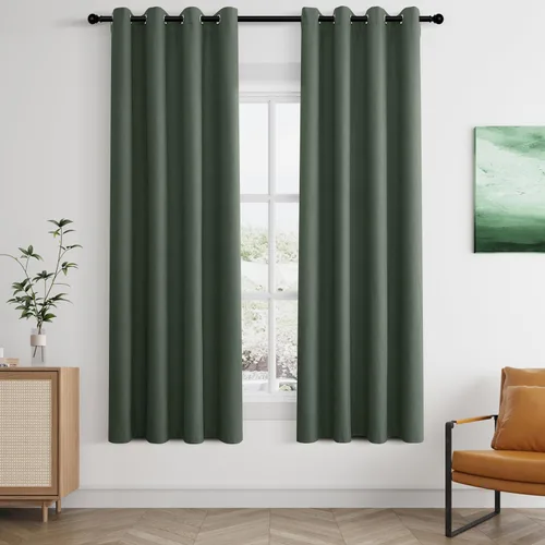 Miniatura 74 de Cream Linen Blackout Curtains 90 Length 2 Panels Set for Living Room Bedroom, 100% Black Out Thermal Insulated Linen Drapes, Room Darkening Grommet