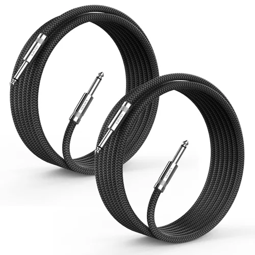 Miniatura 18 de Cable de guitarra de 10 pies, cable de instrumento profesional para guitarra eléctrica, cable AMP, cable TS de 1/4 de pulgada para guitarra, bajo