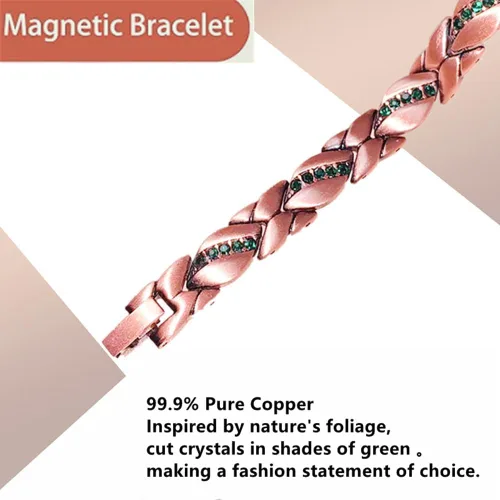 Miniatura 4 de Pulseras magnéticas de cobre para mujer - 99.99% pulseras magnéticas de cobre puro